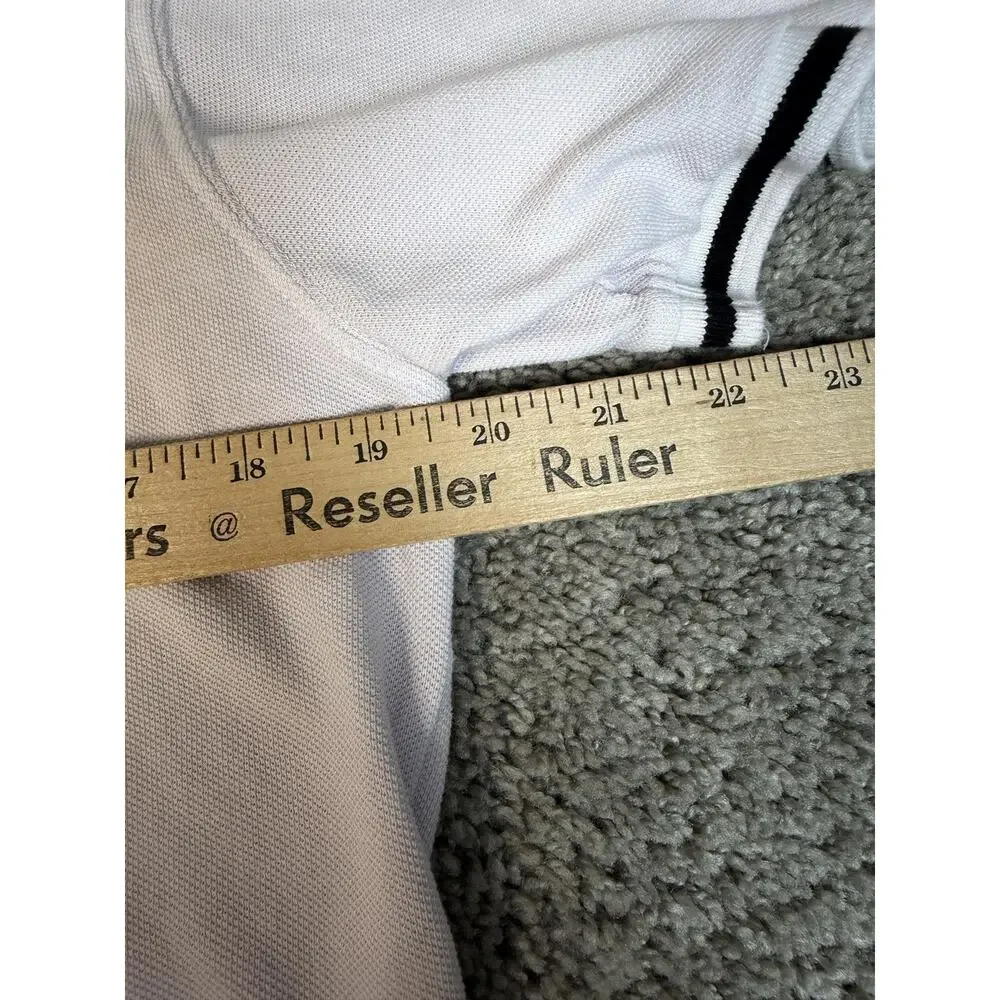 True Religion Polo Shirt Mens M White Pink Short Sleeve 100% Cotton Collared